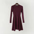 Women Long Sleeve Sweater Dress Women's Irregular Hem Casual Autumn Winter Dress Women O-neck A Line Short Mini Knitted Dresses - menochic
